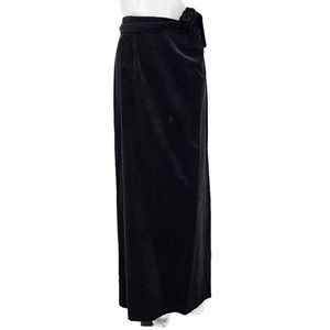 Vintage 60's Union Label Velvet Maxi Skirt Black XS